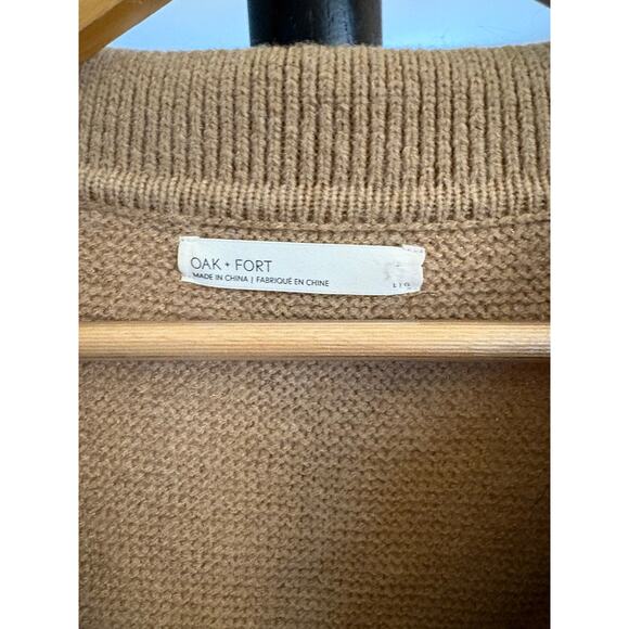 OAK + FORT Collared V Neck Cropped Sweater - Picture 4 of 7